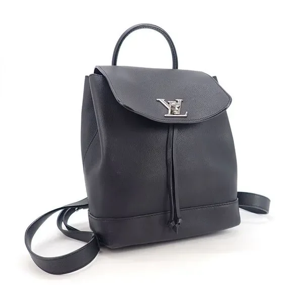 Louis Vuitton Locke Backpack Noir Louis Vuitton Calfskin Lockme Backpack Black 183200  main image 3